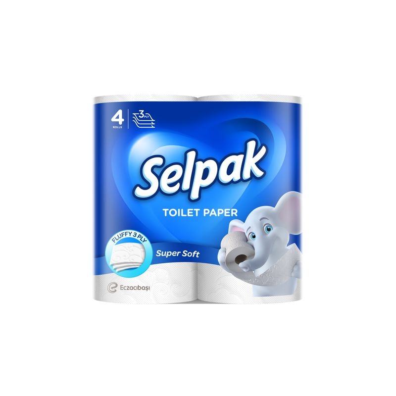 БУМАГА ТУАЛЕТНАЯ SELPAK 3-СЛОЙНАЯ 4ШТ