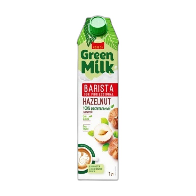 НАПИТОК СОЕВЫЙ GREEN MILK BARISTA ФУНДУК 1Л Т/П