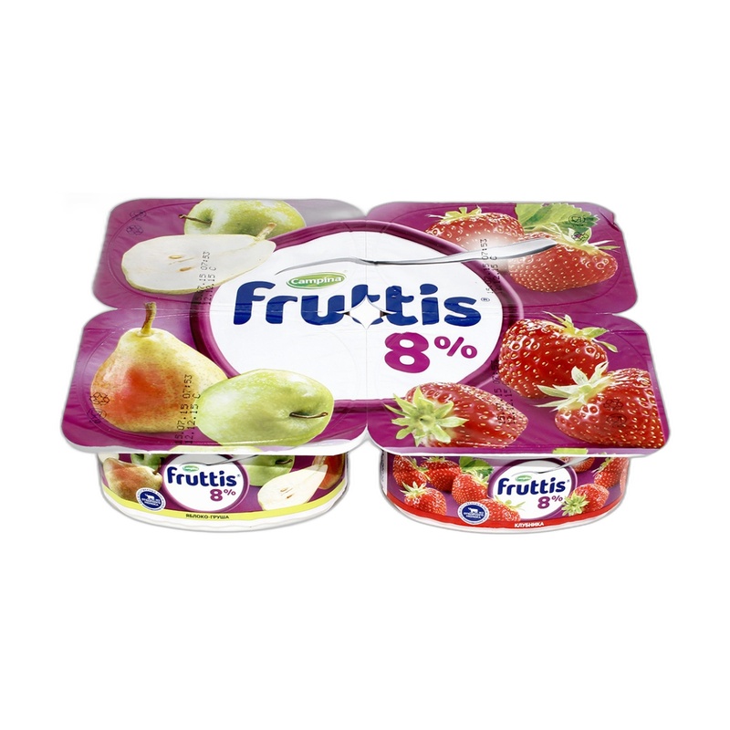 ЙОГУРТ FRUTTIS КЛУБНИКА ЯБЛОКО ГРУША 8% 115Г