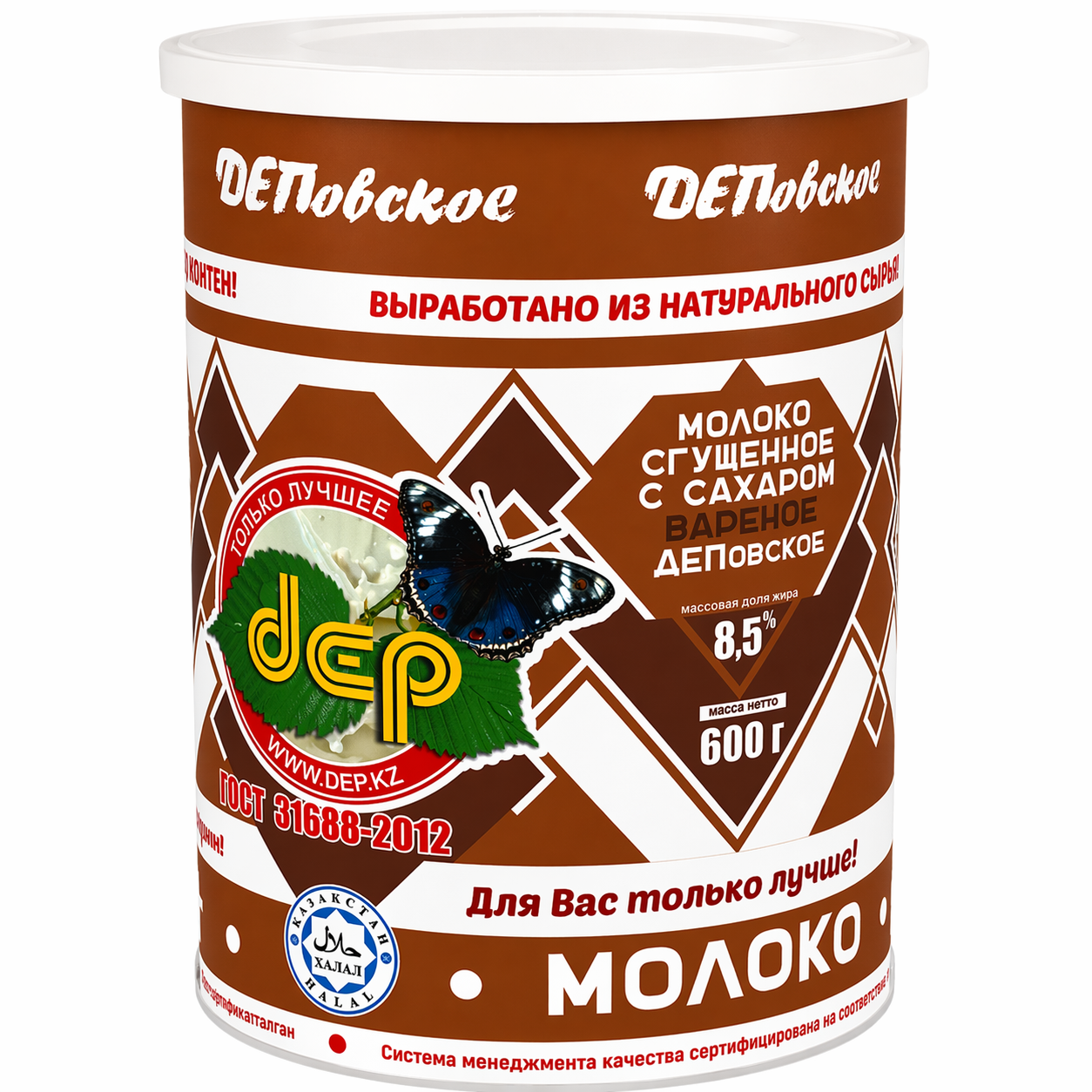 МОЛОКО СГУЩЕННОЕ DEP ВАРЕНОЕ 8,5% 600Г Ж/Б