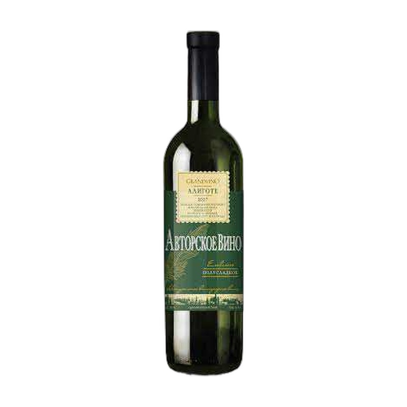 ВИНО GRANDVINO АВТОРСКОЕ АЛИГОТЕ БЕЛОЕ ПОЛУСЛАДКОЕ 12% 0,75Л КАЗАХСТАН