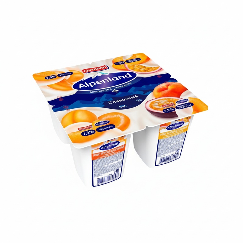 ЙОГУРТ ALPENLAND АБРИКОС ПЕРСИК МАРАКУЙЯ 7,5% 95Г