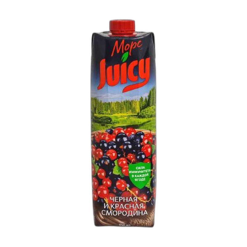 МОРС JUICY ЧЕРНАЯ КРАСНАЯ СМОРОДИНА 1Л Т/П