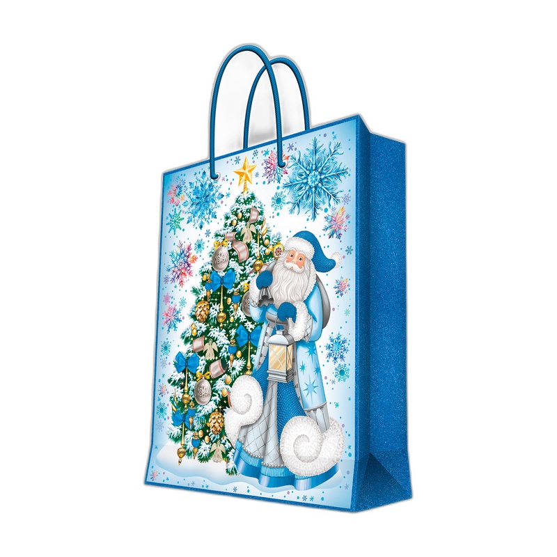 ПАКЕТ ПОДАРОЧНЫЙ 44*31*12СМ ГОЛУБЫЕ FLORAL CARD 1ШТ 287L