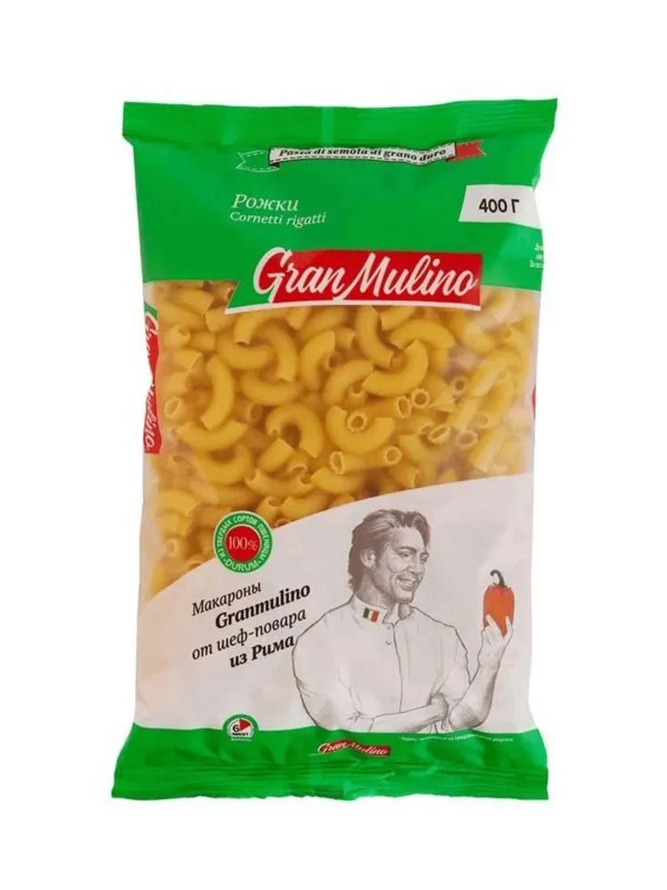 МАКАРОНЫ GRANMULINO РОЖКИ 400Г