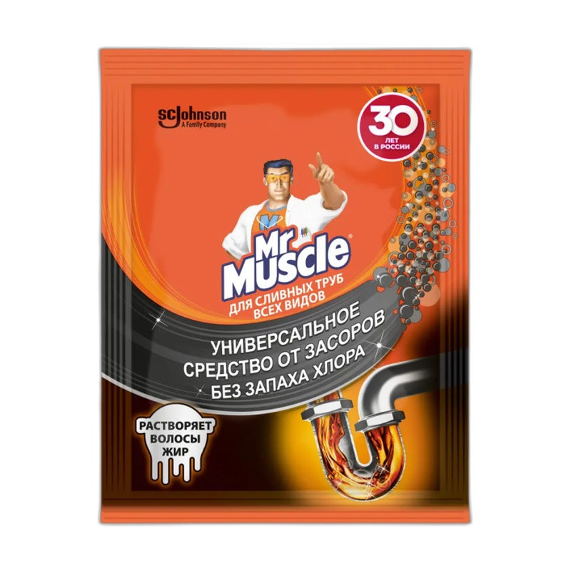 СРЕДСТВО ДЛЯ ПРОЧИСТКИ ЗАСОРОВ MR.MUSCLE 70Г