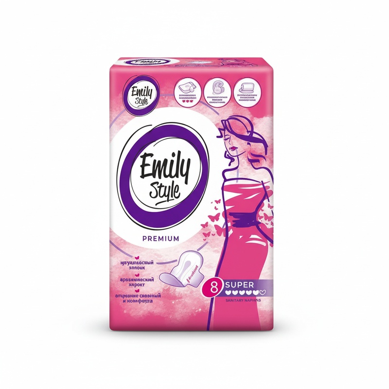 ПРОКЛАДКИ EMILY STYLE PREMIUM SUPER АНИОНОВЫЕ 8ШТ