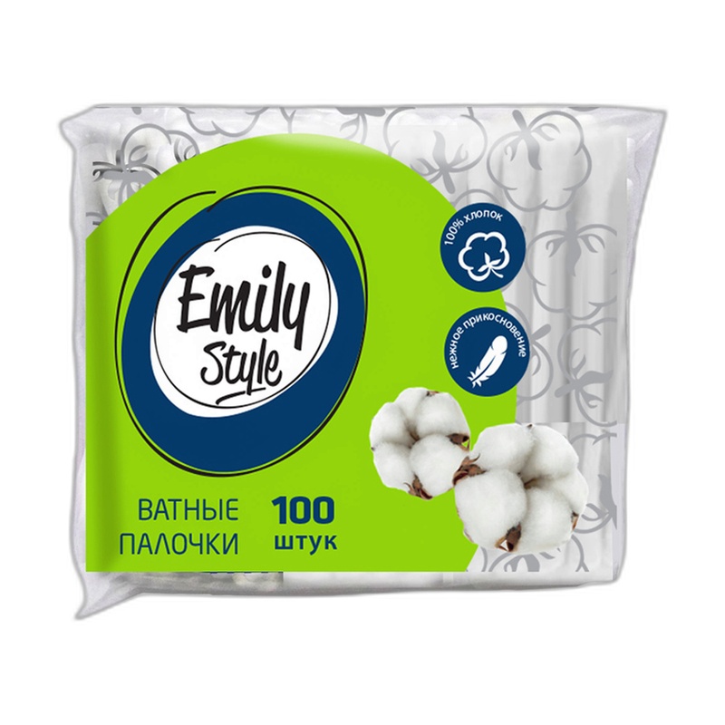 ПАЛОЧКИ ВАТНЫЕ EMILY STYLE 100ШТ