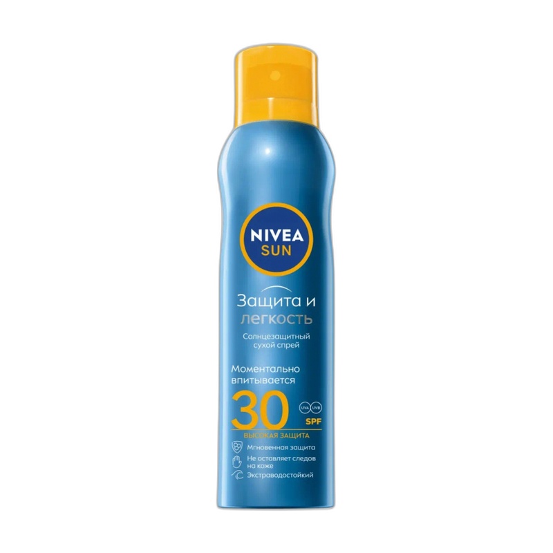 СПРЕЙ СОЛНЦЕЗАЩИТНЫЙ NIVEA ЗАЩИТА И ЛЕГКОСТЬ СУХОЙ SPF 30 200МЛ