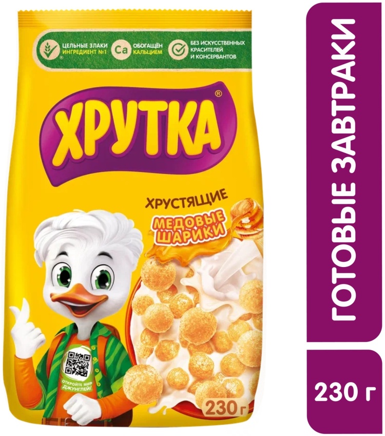 ЗАВТРАК ГОТОВЫЙ ХРУТКА МЕДОВЫЕ ХЛОПЬЯ 230Г
