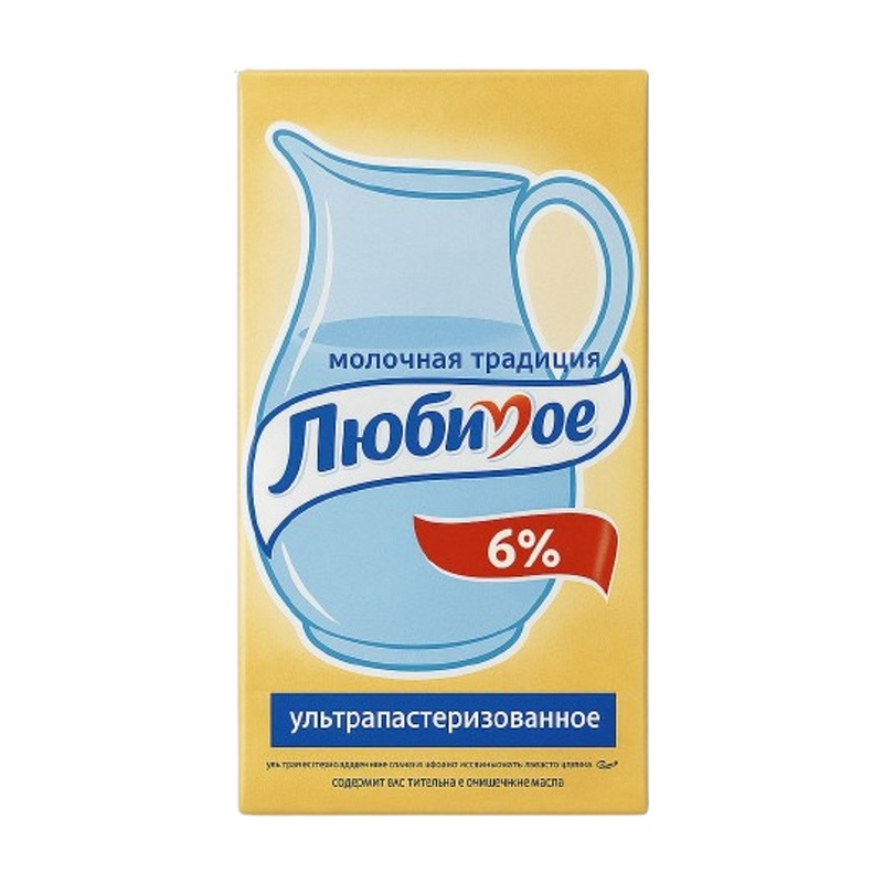 МОЛОКО ЛЮБИМОЕ 6% У/П 0,9Л Т/Ф
