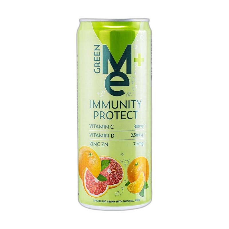 НАПИТОК ГАЗИРОВАННЫЙ GREEN ME IMMUNITY PROTECT 0,33Л Ж/Б