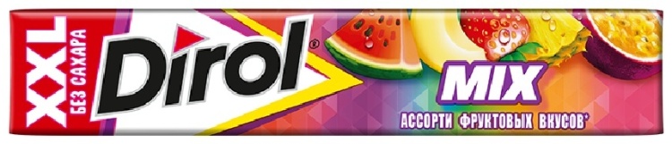ЖЕВАТЕЛЬНАЯ РЕЗИНКА DIROL XXL АССОРТИ ФРУКТОВ Б С 19Г