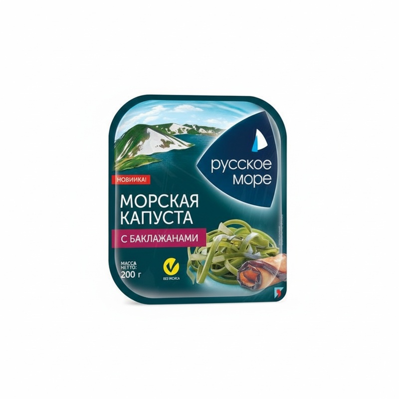 КАПУСТА МОРСКАЯ РУССКОЕ МОРЕ ПО-КОРЕЙСКИ С БАКЛАЖАНОМ 200Г В/У