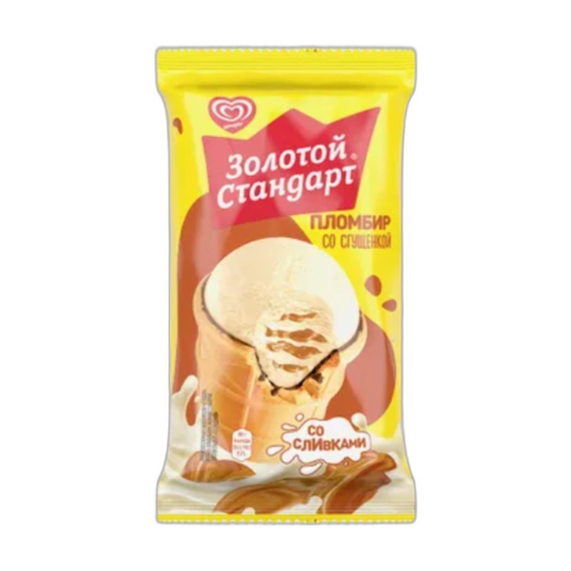 МОРОЖЕНОЕ ЗОЛОТОЙ СТАНДАРТ СГУЩЕНКА СТАКАН 80Г