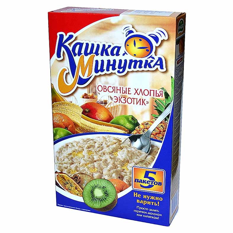 ХЛОПЬЯ ОВСЯНЫЕ КАШКА-МИНУТКА ЭКЗОТИК 185Г