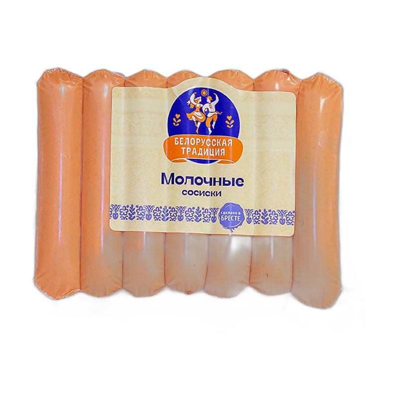 СОСИСКИ БЕЛОРУССКАЯ ТРАДИЦИЯ ВАРЕНЫЕ МЯСНЫЕ МОЛОЧНЫЕ В/С 350Г