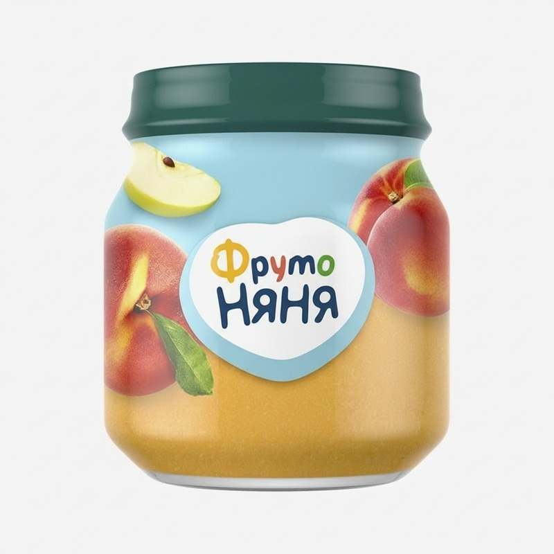 ПЮРЕ ФРУТО НЯНЯ ЯБЛОКО ПЕРСИК 100Г СТ/Б
