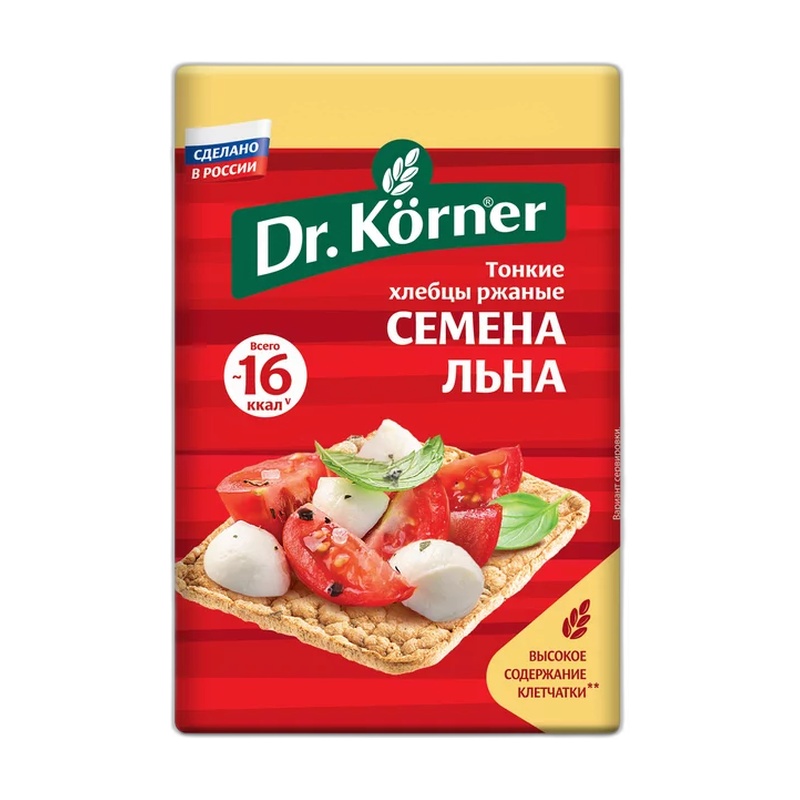 ХЛЕБЦЫ РЖАНЫЕ DR.KORNER СЕМЕНА ЛЬНА 100Г