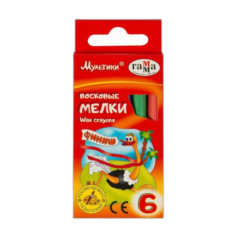 МЕЛКИ ВОСКОВЫЕ ГАММА МУЛЬТИКИ 6ЦВ КРУГЛЫЕ К/У