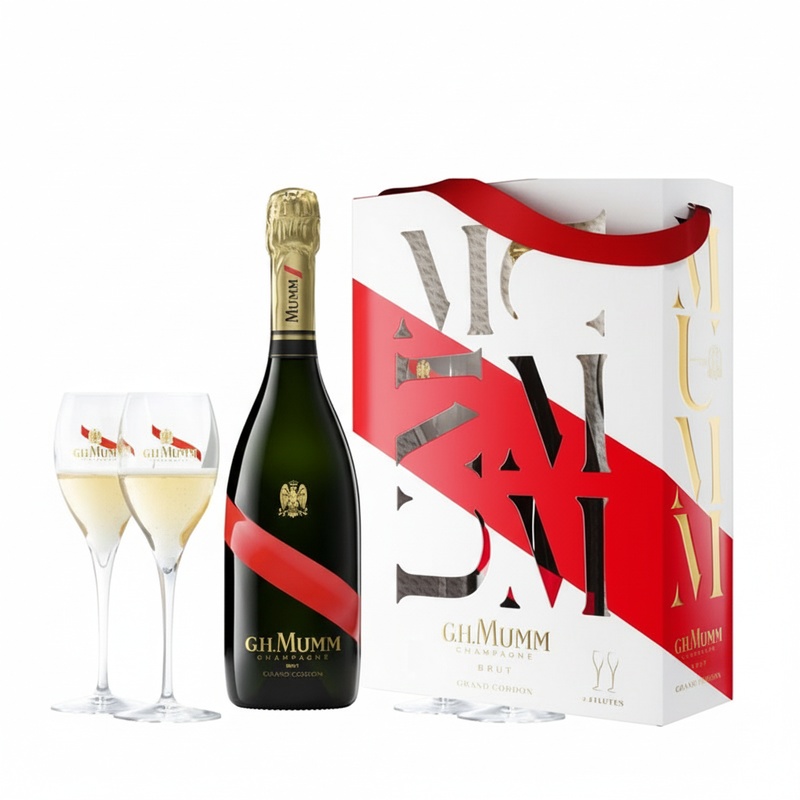 ШАМПАНСКОЕ MUMM GRAND CORDON 2 FLUTES BOX 12,5% БЕЛ СУХ 0,75Л ФРАНЦИЯ