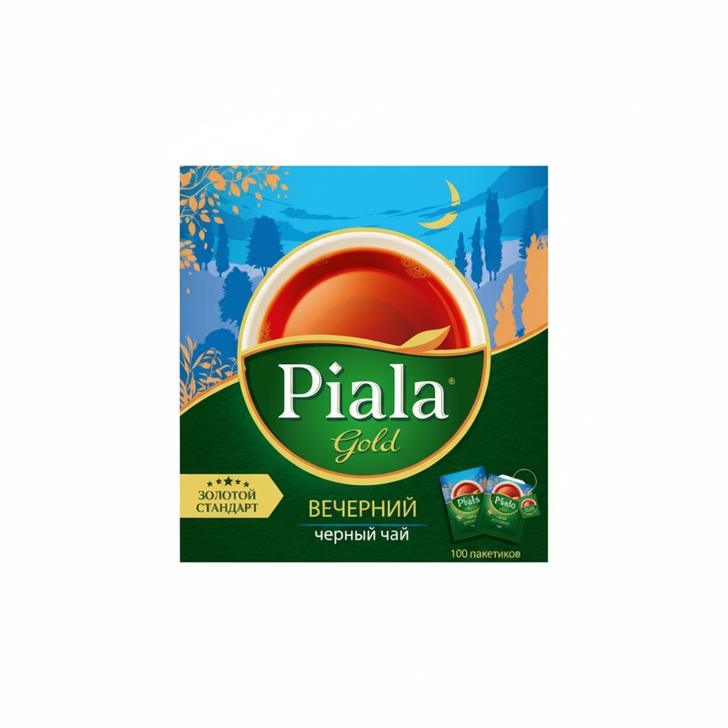 ЧАЙ ЧЕРНЫЙ PIALA GOLD ВЕЧЕРНИЙ 100 ПАКЕТИКОВ В ФОЛЬГЕ