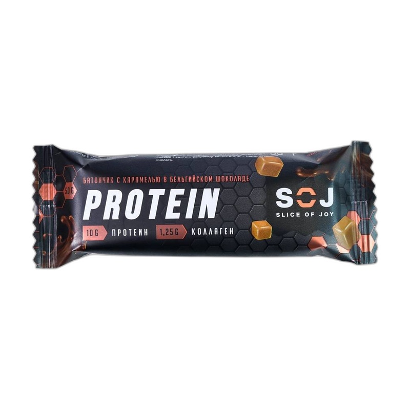 БАТОНЧИК ПРОТЕИНОВЫЙ SOJ PROTEIN СОЛЕНАЯ КАРАМЕЛЬ 50Г