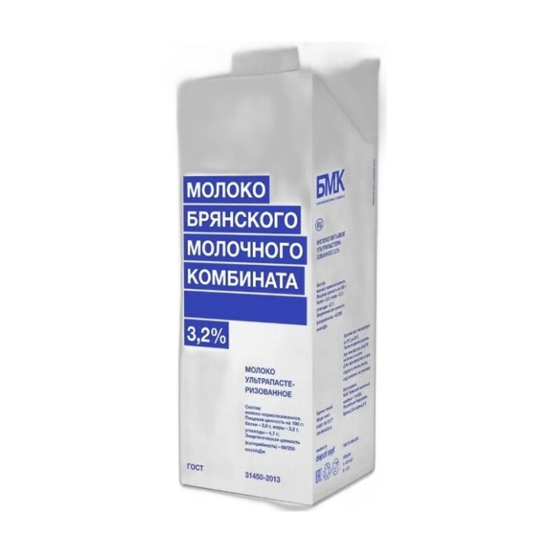 МОЛОКО БМК 3,2% У/П 1Л Т/П