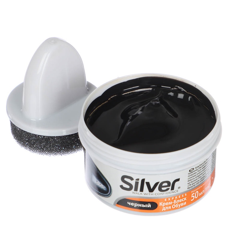 КРЕМ-БЛЕСК SILVER ДЛЯ ОБУВИ ЧЕРНЫЙ 50МЛ