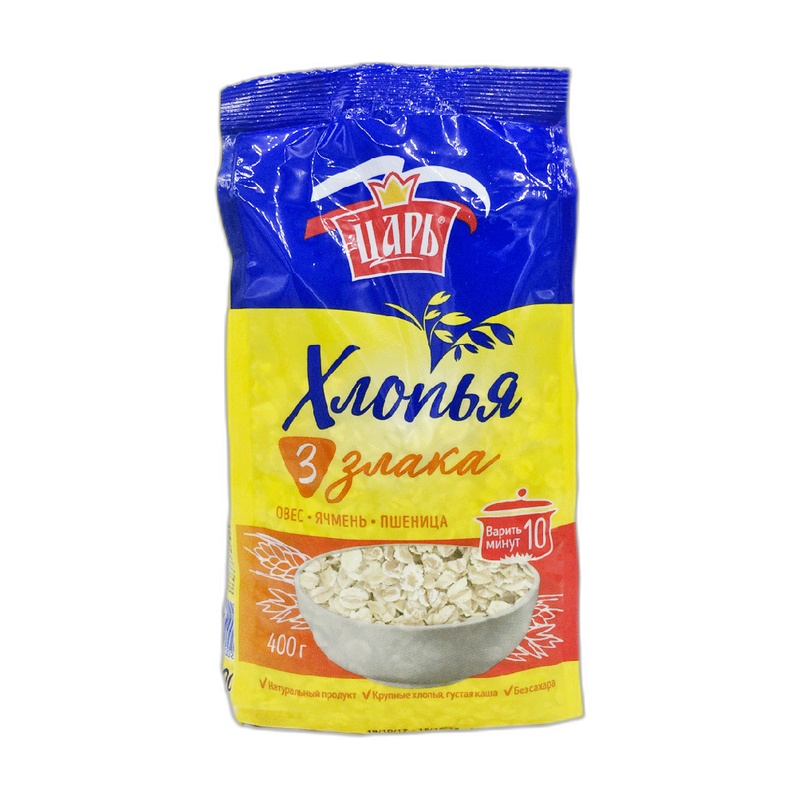 ХЛОПЬЯ ЦАРЬ 3 ЗЛАКА 400Г М/У
