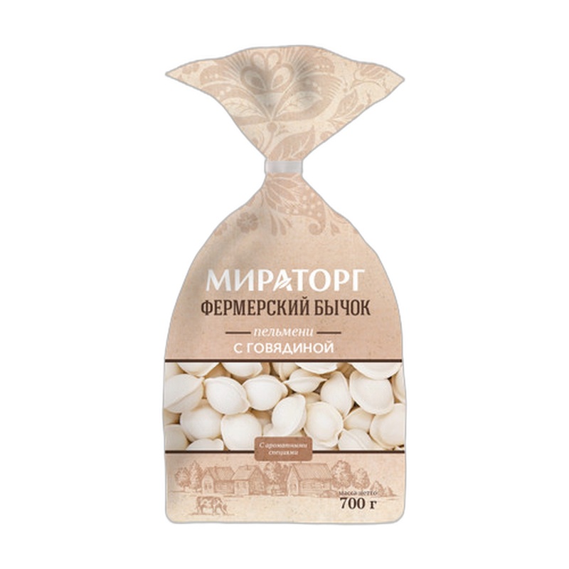 ПЕЛЬМЕНИ МИРАТОРГ ФЕРМЕРСКИЙ БЫЧОК С ГОВЯДИНОЙ 700Г
