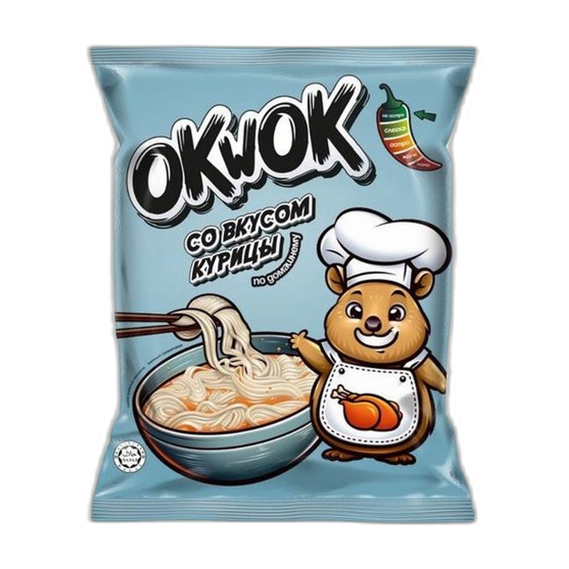 ЛАПША OKWOK КУРИЦА ПО-ДОМАШНЕМУ 90Г