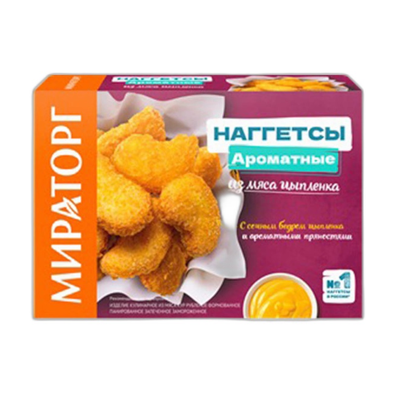 НАГГЕТСЫ МИРАТОРГ ИЗ МЯСА ЦЫПЛЕНКА АРОМАТНЫЕ 250Г