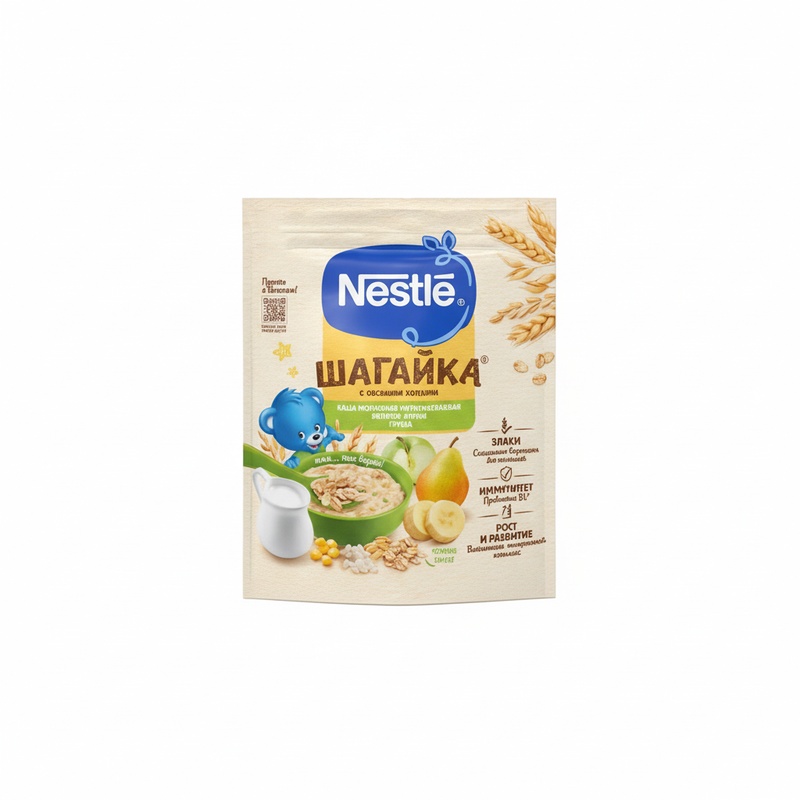 КАША МОЛОЧНАЯ NESTLE ШАГАЙКА МУЛЬТИЗЛАКОВАЯ ЯБЛОКО БАНАН ГРУША 190Г