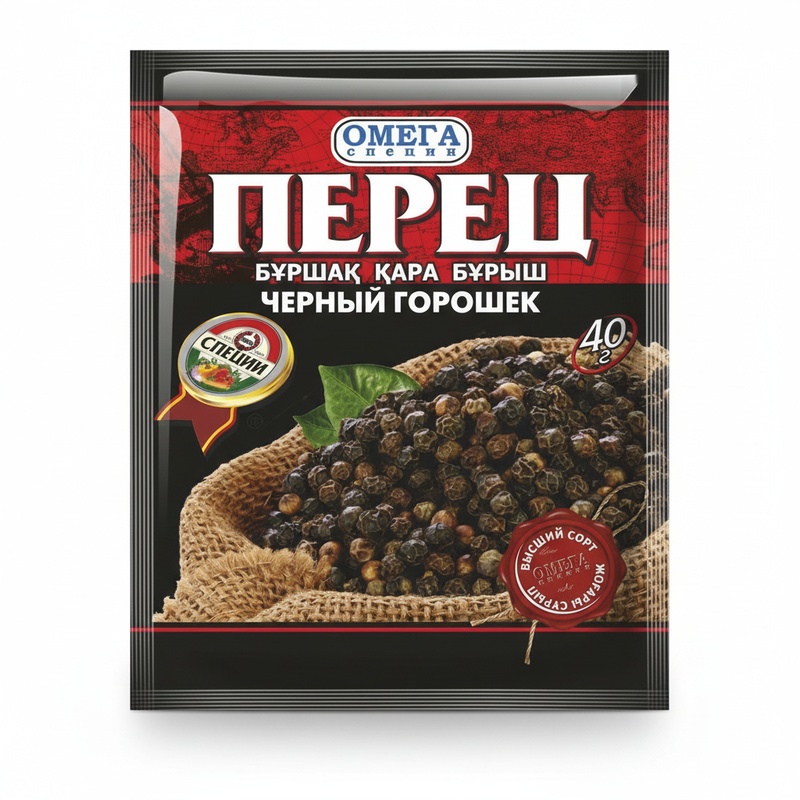 ПЕРЕЦ ЧЕРНЫЙ ОМЕГА ГОРОШЕК 40Г