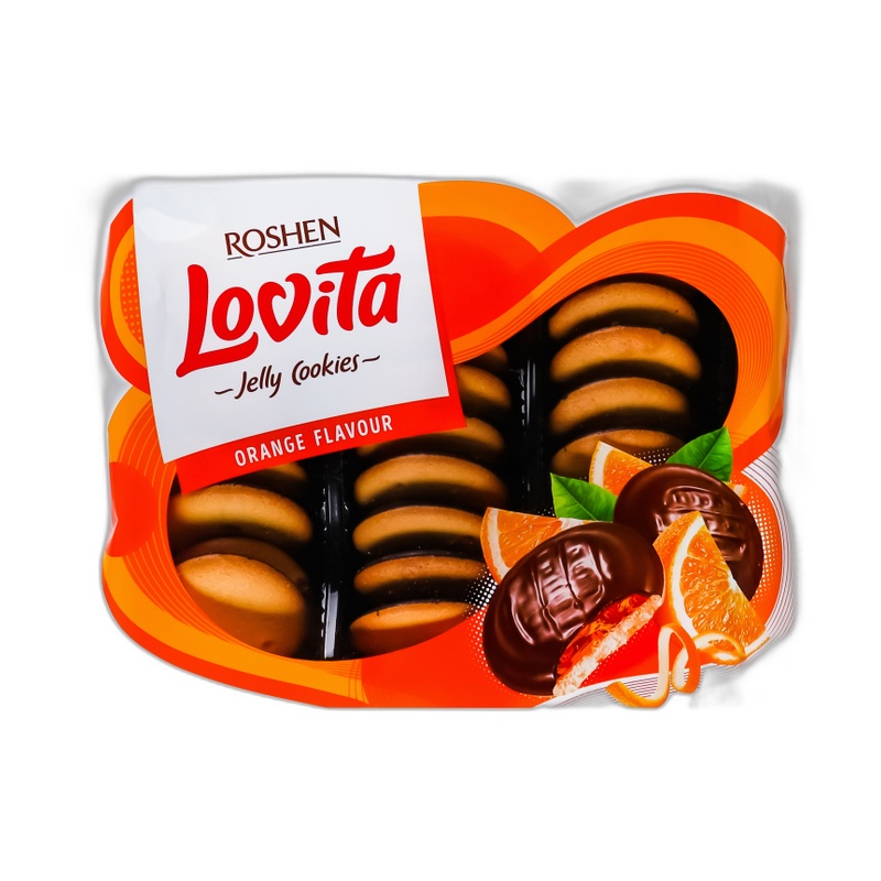 ПЕЧЕНЬЕ ROSHEN СДОБНОЕ LOVITA JELLY COOKIES АПЕЛЬСИН 420Г