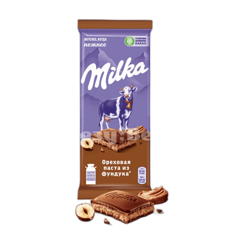 ШОКОЛАД MILKA МОЛОЧНЫЙ ПАСТА ИЗ ФУНДУКА 250Г