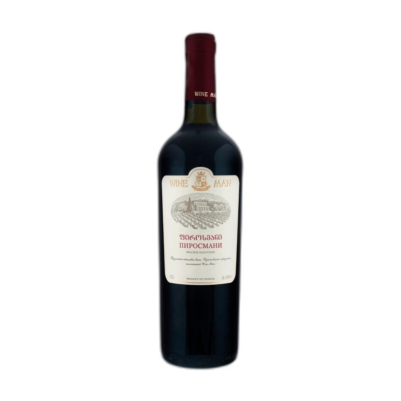 ВИНО WINE MAN ПИРОСМАНИ КРАСНОЕ ПОЛУСУХОЕ 11,5% 0,7Л ГРУЗИЯ