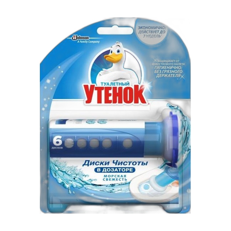 ДИСКИ ЧИСТОТЫ ТУАЛЕТНЫЙ УТЕНОК МОРСКАЯ СВЕЖЕСТЬ 1Х36МЛ