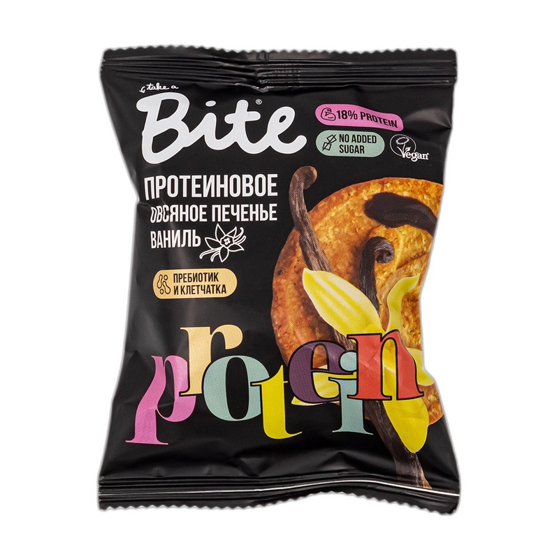 ПЕЧЕНЬЕ ПРОТЕИНОВОЕ BITE ОВСЯНОЕ ВАНИЛЬ 69Г