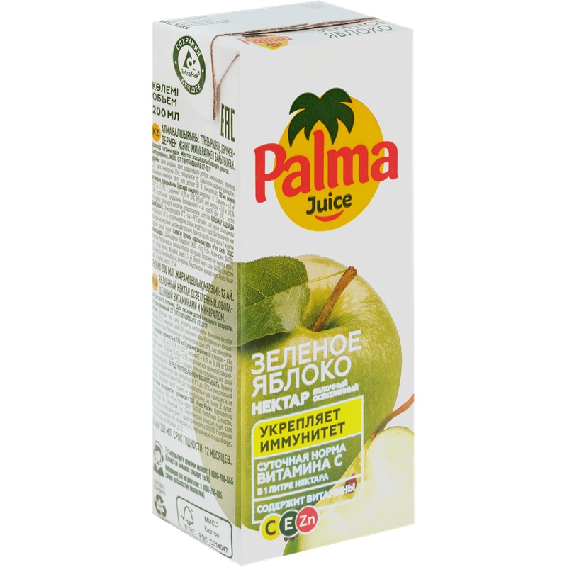 НЕКТАР PALMA ЗЕЛЕНОЕ ЯБЛОКО 200МЛ Т/П