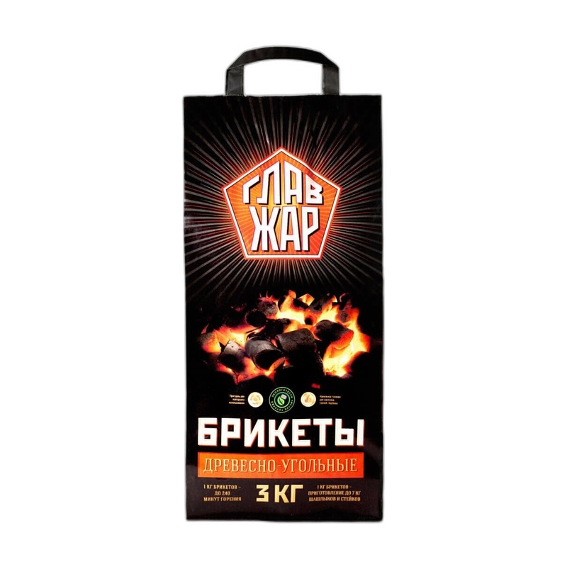 БРИКЕТ ДРЕВЕСНЫЙ БЕРЕЗОВЫЙ МЕШОК 3КГ