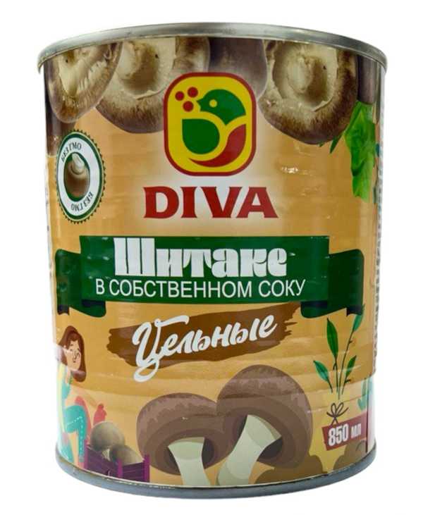 ШИИТАКЕ DIVA В СОБСТВЕННОМ СОКУ 850МЛ