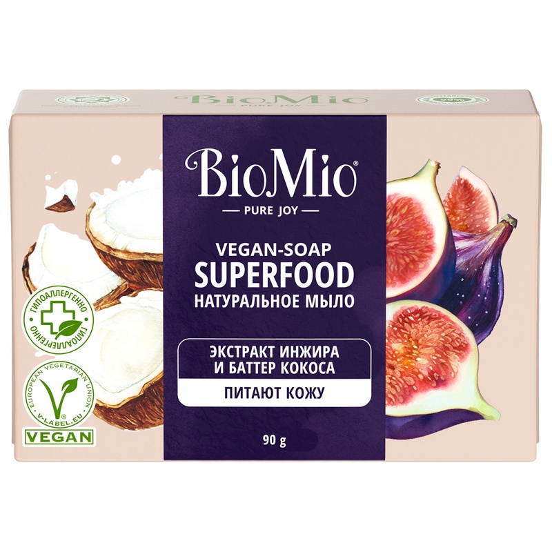 МЫЛО BIOMIO ЭКСТРАКТ ИНЖИРА И БАТТЕР КОКОСА 90Г