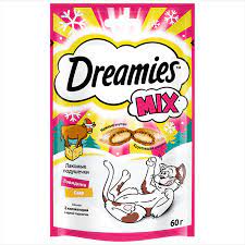 КОРМ ДЛЯ КОШЕК DREAMIES ПОДУШЕЧКИ С ГОВЯДИНОЙ 60Г