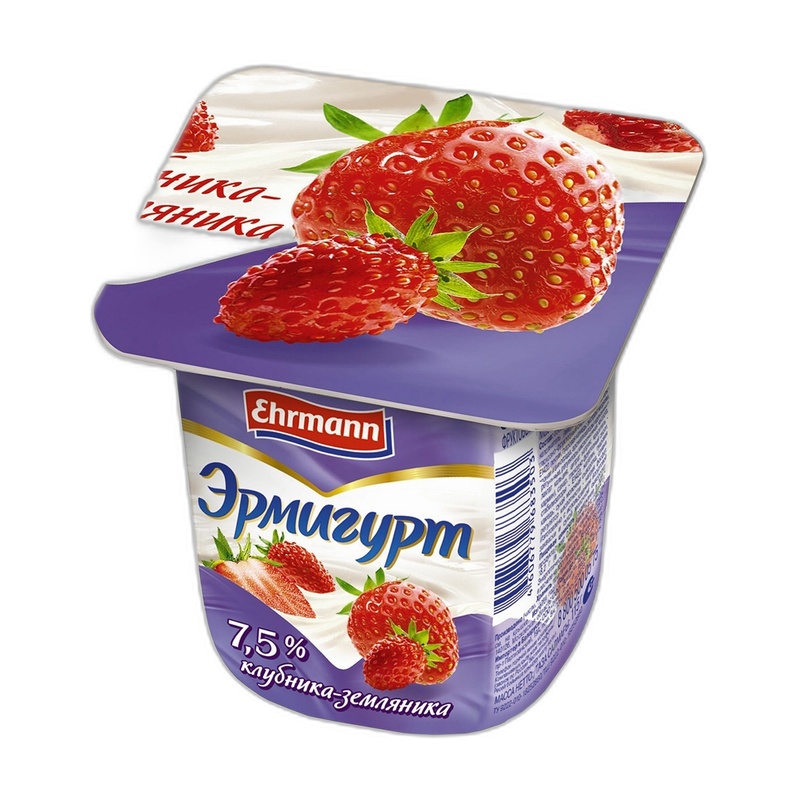 ЙОГУРТ ЭРМИГУРТ КЛУБНИКА ЗЕМЛЯНИКА 7,5% 100Г