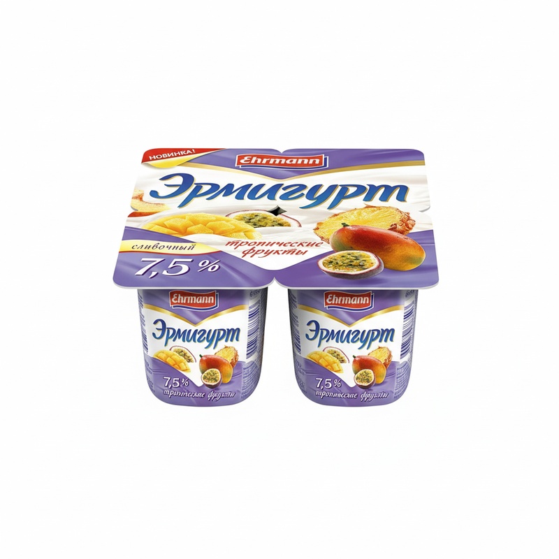 ЙОГУРТ ЭРМИГУРТ ТРОПИЧЕСКИЕ ФРУКТЫ 7,5% 100Г