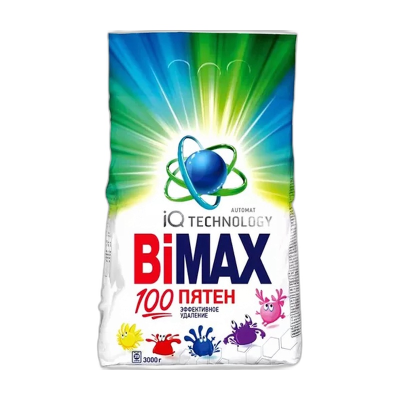 ПОРОШОК ДЛЯ СТИРКИ BIMAX COMPACT АВТОМАТ 100 ПЯТЕН 3КГ