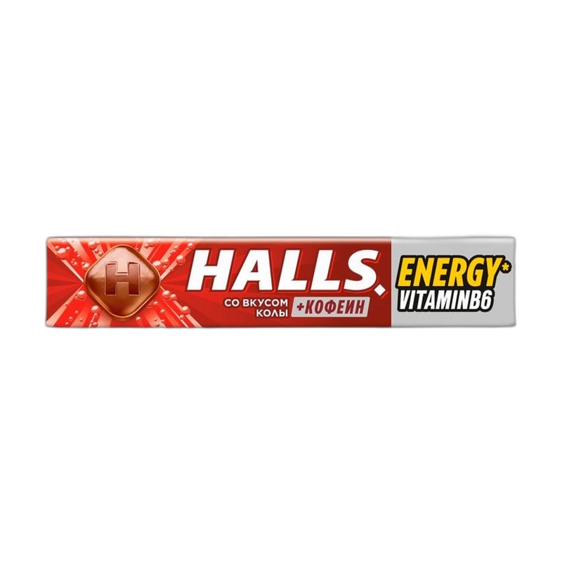 ЛЕДЕНЦЫ HALLS КОЛА КОФЕИН 25Г