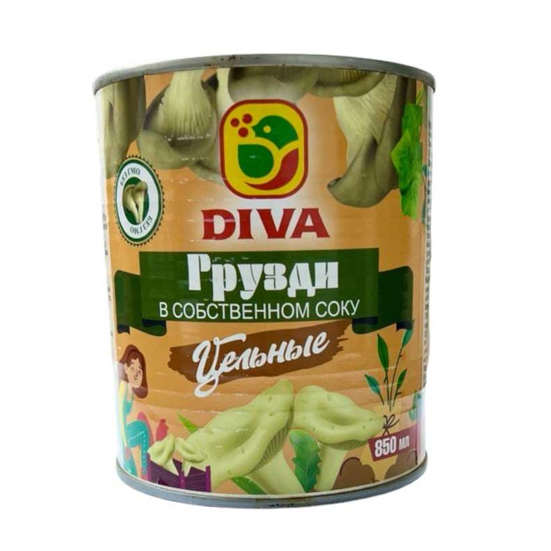 ГРУЗДИ DIVA В СОБСТВЕННОМ СОКУ 850МЛ